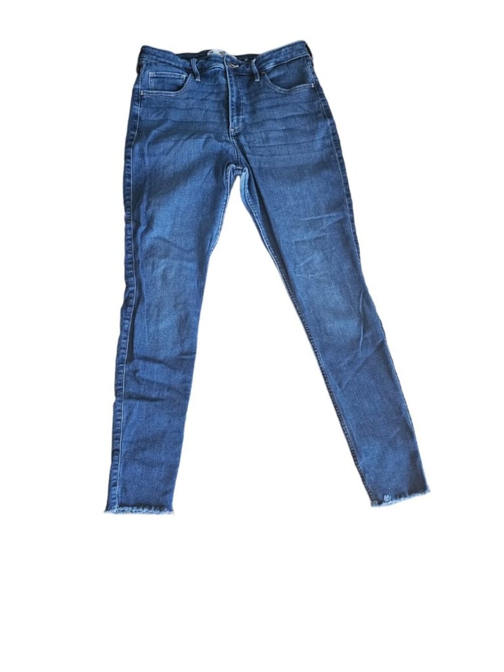 Hollister Curvy High Rise Super Skinny Jeans Size 15 Distressed Frayed Blue